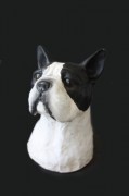 Stenen urn hond hoofd Franse buldog